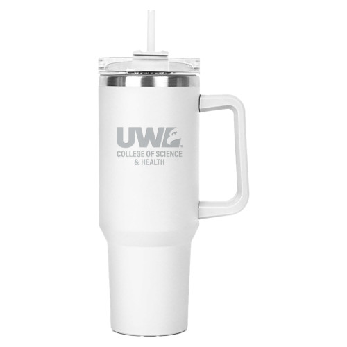  Hippo White Mug & Straw Lid with Twist Closure 40 oz - UWL College of Science and Health Engraved
