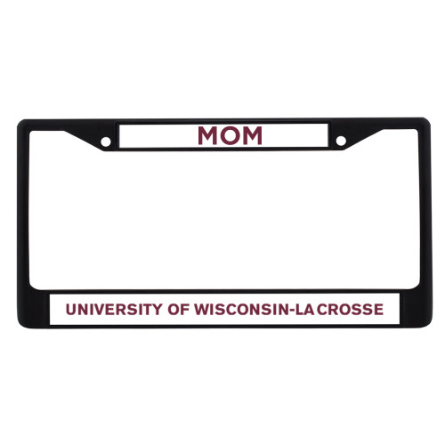  Mom Metal License Plate Frame in Black - UWL Flat Mark