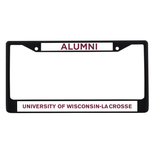  Alumni Metal License Plate Frame in Black - UWL Flat Mark
