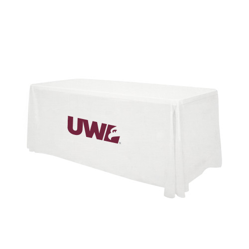 White 6 foot Table Throw - UWL Spirit Mark