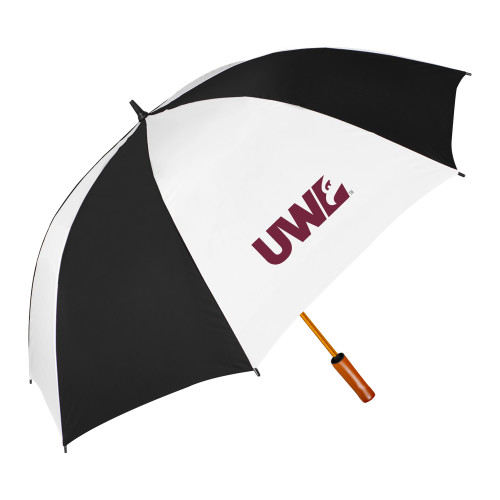  64 Inch Black/White Umbrella - UWL Spirit Mark