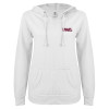 Thumbnail image for  ENZA Womens White V Notch Raw Edge Fleece Hoodie