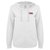 Thumbnail image for  ENZA Womens White V Notch Raw Edge Fleece Hoodie