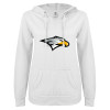 Thumbnail image for  ENZA Womens White V Notch Raw Edge Fleece Hoodie