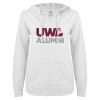Thumbnail image for  ENZA Womens White V Notch Raw Edge Fleece Hoodie