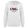 Thumbnail image for  ENZA Womens White V Notch Raw Edge Fleece Hoodie
