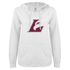 Thumbnail image for  ENZA Womens White V Notch Raw Edge Fleece Hoodie
