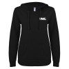 Thumbnail image for  ENZA Womens Black V Notch Raw Edge Fleece Hoodie