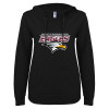 Thumbnail image for  ENZA Womens Black V Notch Raw Edge Fleece Hoodie