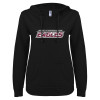 Thumbnail image for  ENZA Womens Black V Notch Raw Edge Fleece Hoodie