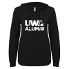 Thumbnail image for  ENZA Womens Black V Notch Raw Edge Fleece Hoodie