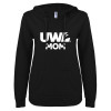 Thumbnail image for  ENZA Womens Black V Notch Raw Edge Fleece Hoodie