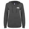 Thumbnail image for  ENZA Womens Dark Heather V Notch Raw Edge Fleece Hoodie