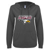 Thumbnail image for  ENZA Womens Dark Heather V Notch Raw Edge Fleece Hoodie