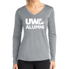 Thumbnail image for  Womens Grey Performance Long Sleeve V Neck Shirt