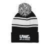 Thumbnail image for  Black/White Two Tone Knit Pom Beanie w/Cuff