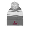 Thumbnail image for  Grey/White Two Tone Knit Pom Beanie w/Cuff