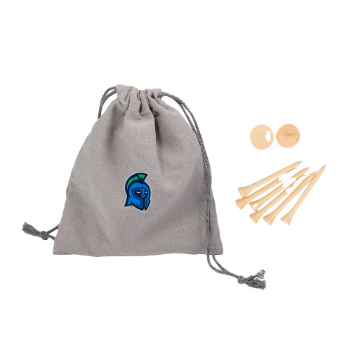  Bamboo Golf Tee Set w/ Grey Recycled Pouch - Argonaut Head
