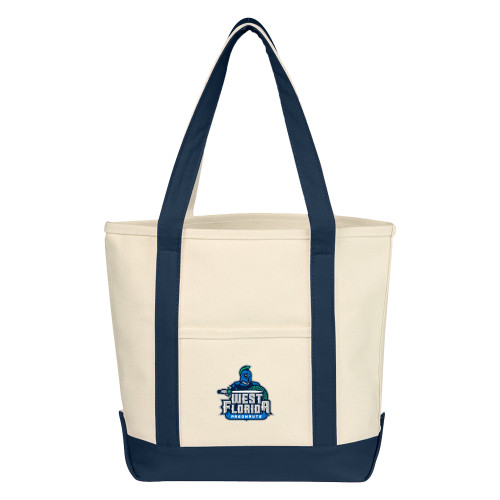  Cotton Canvas Natural/Navy Tote Bag - West Florida Argonauts