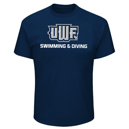  Tall Navy T Shirt - UWF Swimming and Diving