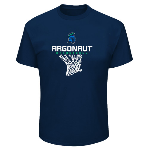  Tall Navy T Shirt - UWF Basketball Net Design