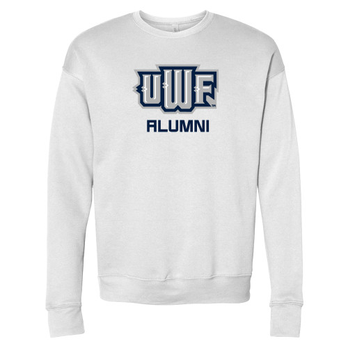  Bella + Canvas White Fleece Crew - UWF Alumni