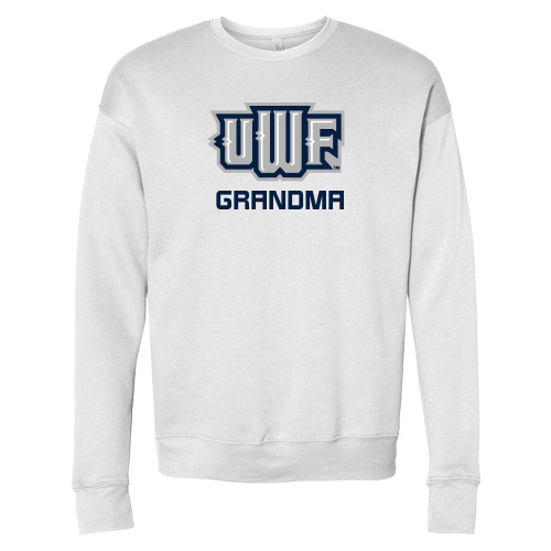  Bella + Canvas White Fleece Crew - UWF Grandma