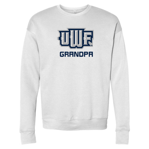  Bella + Canvas White Fleece Crew - UWF Grandpa