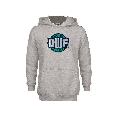  Youth Grey Fleece Hood - UWF Shield