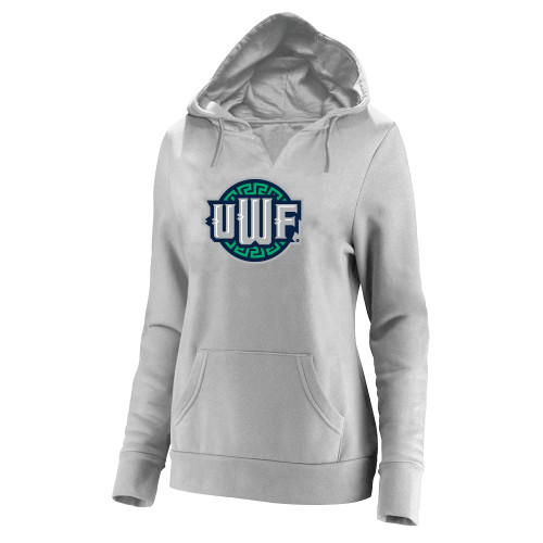  Womens Plus Heather Grey Hoodie - UWF Shield
