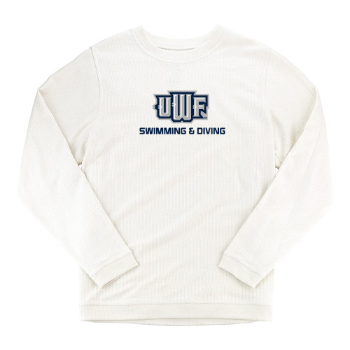  Boxercraft Womens Cream Corded Crew - UWF Swimming and Diving