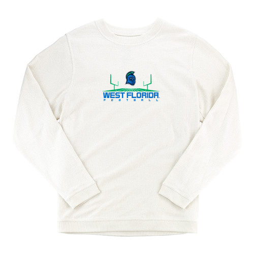  Boxercraft Womens Cream Corded Crew - UWF Football Field Design