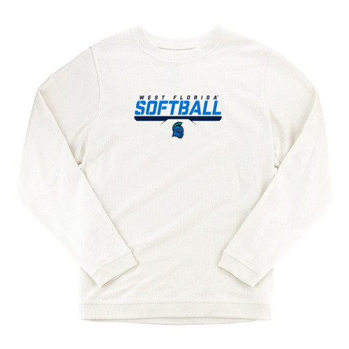  Boxercraft Womens Cream Corded Crew - UWF Softball Design