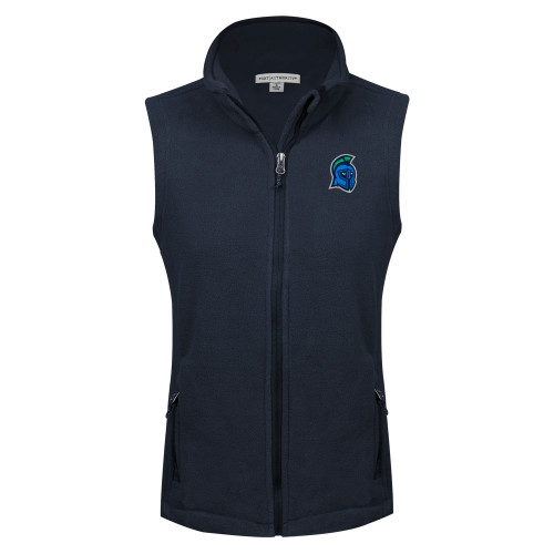  Womens Navy Fleece Full Zip Vest - Argonaut Head