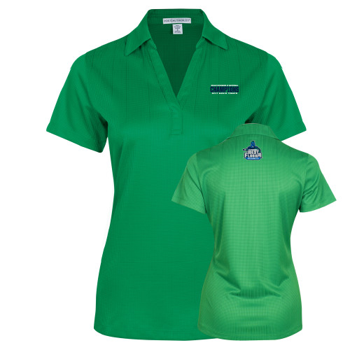  Womens Kelly Green Performance Fine Jacquard Polo - West Florida Argonauts