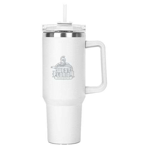  Hippo White Mug & Straw Lid with Twist Closure 40 oz - West Florida Argonauts Engraved