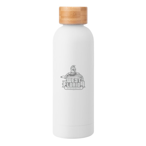  Blair White Stainless Steel Bottle w/ Bamboo Lid 17 oz - West Florida Argonauts Engraved