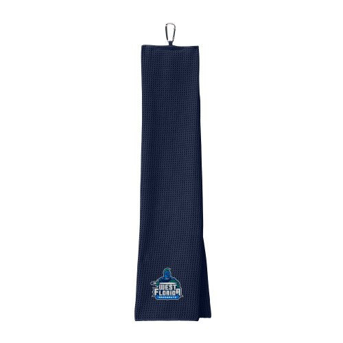  Navy Waffle Microfiber Golf Towel - West Florida Argonauts