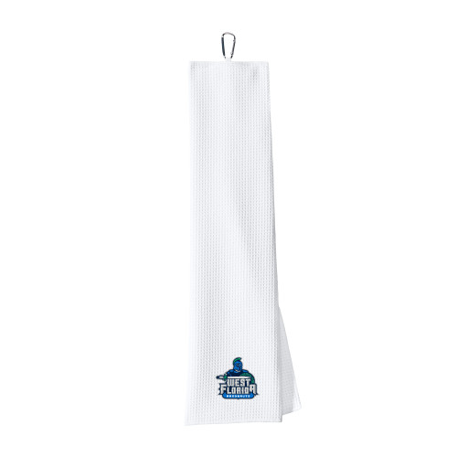 White Waffle Microfiber Golf Towel - West Florida Argonauts