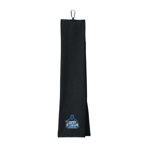  Black Waffle Microfiber Golf Towel - West Florida Argonauts