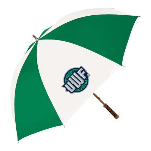 64 Inch Kelly Green/White Umbrella - UWF Shield