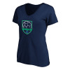 Thumbnail image for  Womens Plus Navy V Neck T Shirt