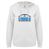 Thumbnail image for  ENZA Womens White V Notch Raw Edge Fleece Hoodie