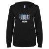 Thumbnail image for  ENZA Womens Black V Notch Raw Edge Fleece Hoodie