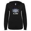 Thumbnail image for  ENZA Womens Black V Notch Raw Edge Fleece Hoodie