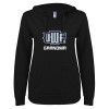 Thumbnail image for  ENZA Womens Black V Notch Raw Edge Fleece Hoodie
