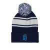 Thumbnail image for  Navy/White Two Tone Knit Pom Beanie w/Cuff
