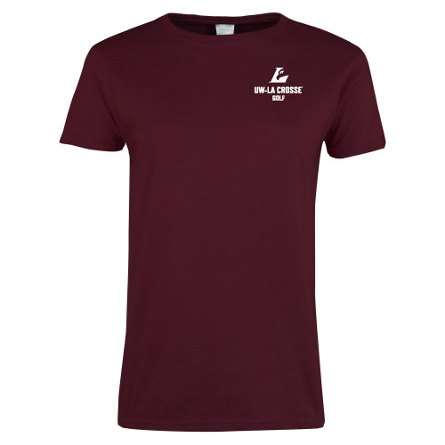  Womens Maroon Short Sleeve Tee - UWL Golf