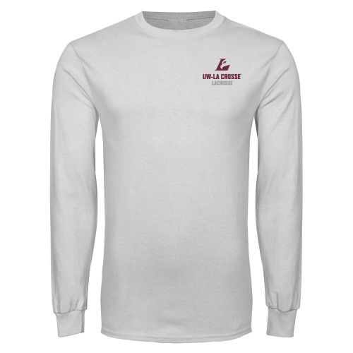  White Long Sleeve T Shirt - UWL Lacrosse