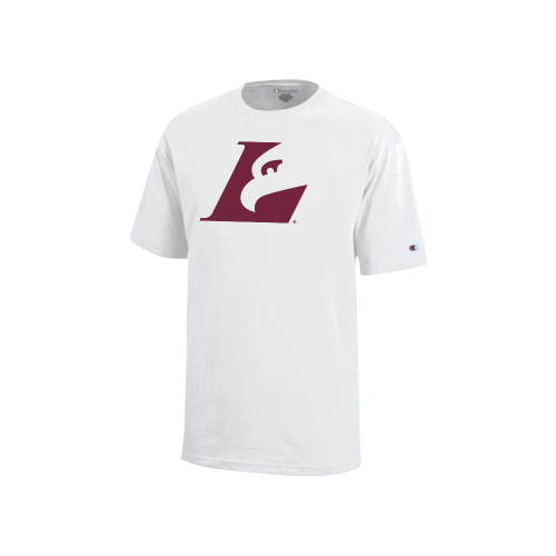  Champion Youth White Short Sleeve Tee - Eagle L